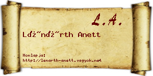 Lénárth Anett névjegykártya