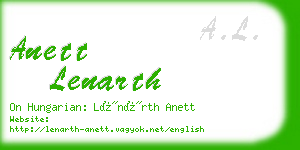 anett lenarth business card